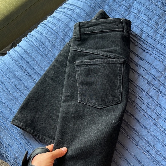 Sandro Zina High rise black denim mini skirt size small - Picture 12 of 14